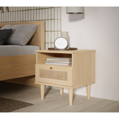 Ameelya 45.4cm W Manufactured Wood Bedside Table