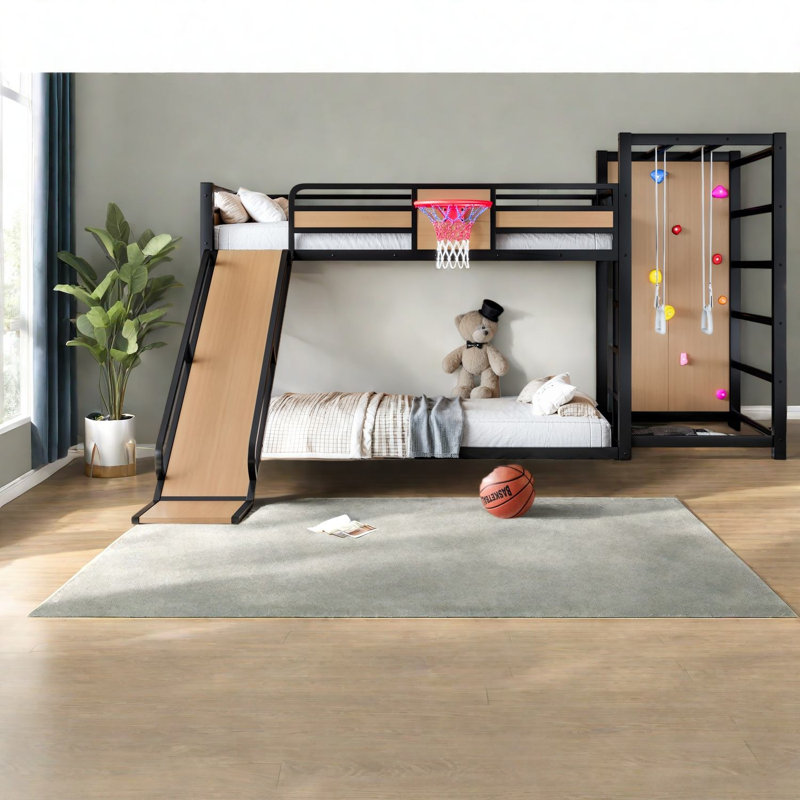 Lits multifonctionnels avec rangement, mezzanine moderne en bois aggloméré pour chambre d'enfant