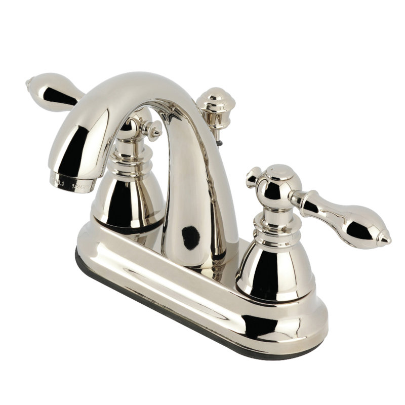 Robinet pour salle de bain avec ensemble de drain central à American Classic, Nickel poli