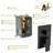 16" Rainfall Shower System With Waterfall Spout - 3 Function Stainless Tub & 59" Hose Bronze