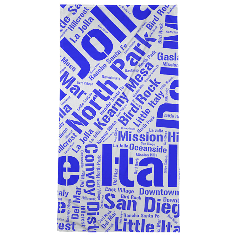 Bath Towel, San Diego, Blue, Microfiber