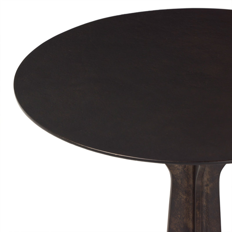 Malloy Outdoor Round Side Table, Distressed Bronze