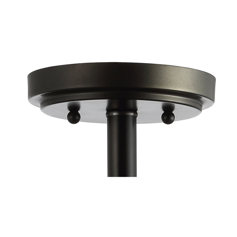 Norcott Solid Wood Semi Flush Mount, Black