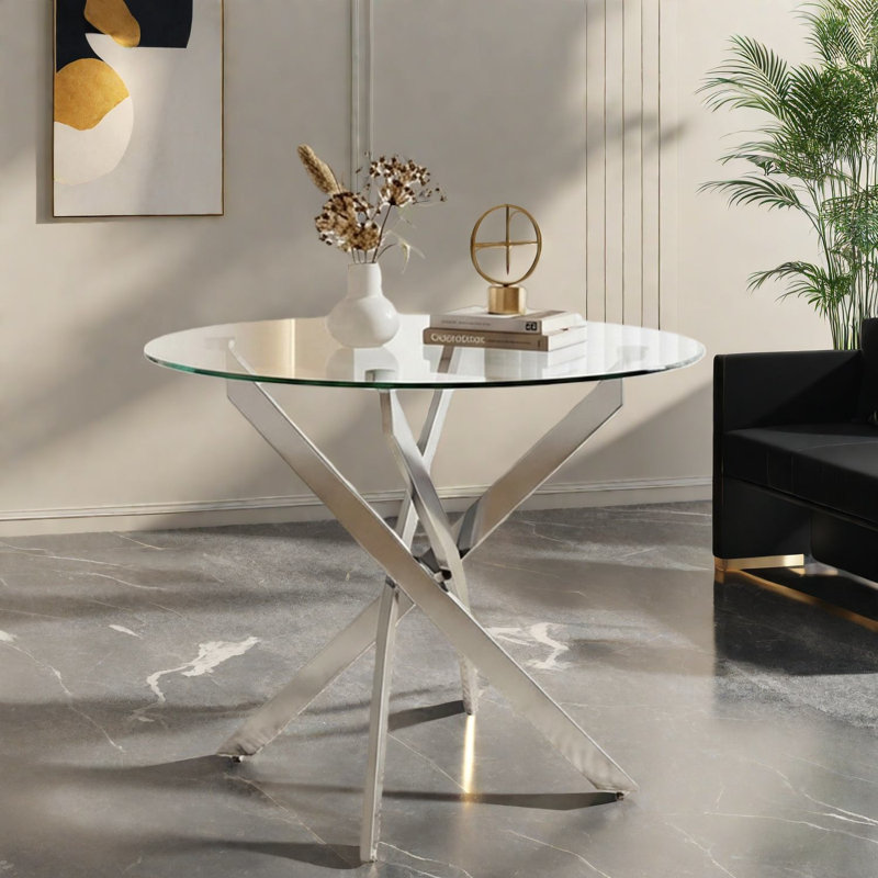 Tables de salle à manger élégantes en verre, conception compacte et moderne pour la cuisine