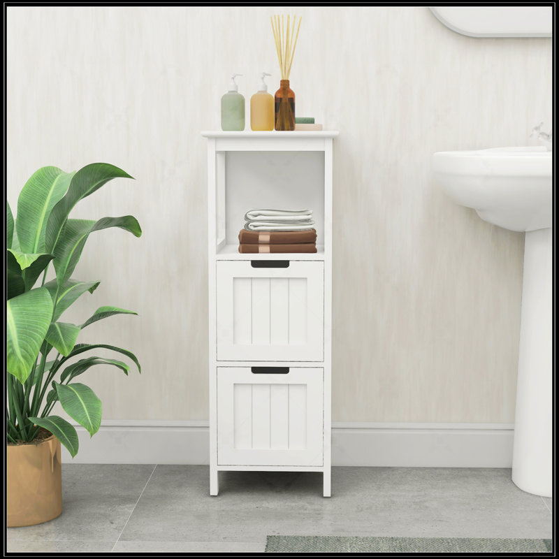 Armoire de salle de bain avec 2 tiroirs et 1 tablette de rangement