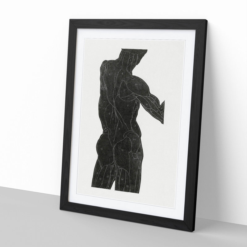 Anatomical Study of a Man Vol.10 by Reijer Stolk - Picture Frame Painting, 36cm H x 27cm W x 2cm D, Black