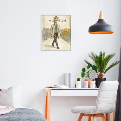 Fashion Runway Giraffe Framed Giclee, design by Grotto Studios