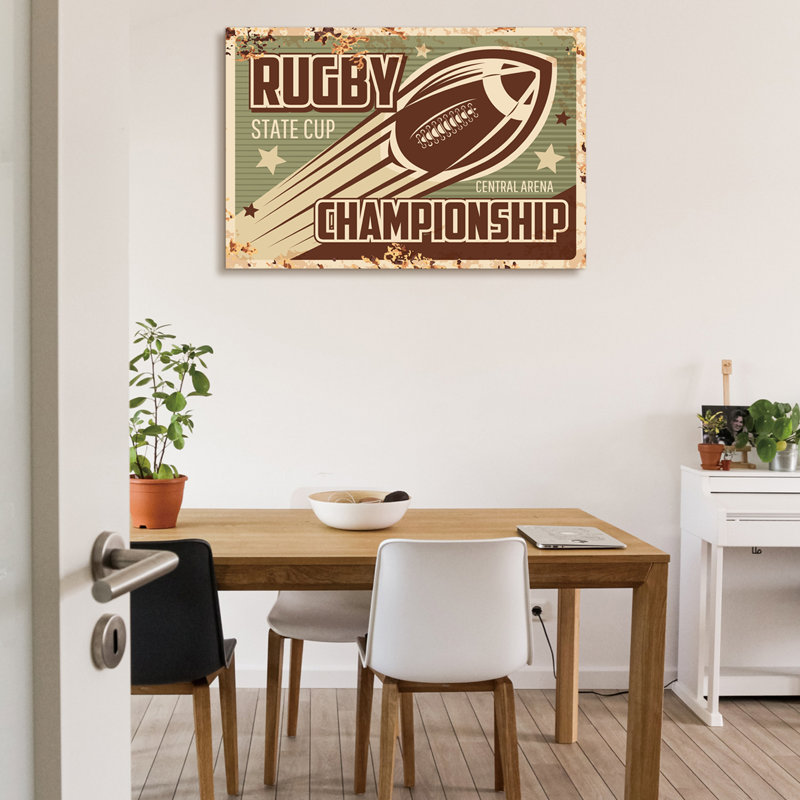 «Rugby Champion» sur, H 12 po x l 18 po