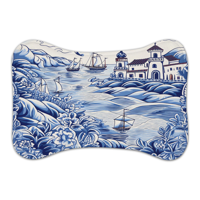 Coastal Ceramics - Tapis d'alimentation en os 1 pièce, Grand (14 po)