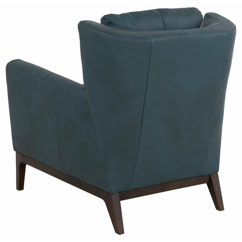 Ballast Leather Wingback Chair, Espresso, 1115 Saddle