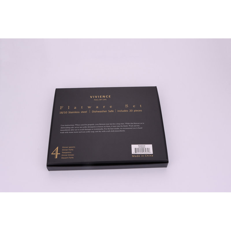 Everly Quinn Stainless Steel Flatware Set - Service for 4, Gold/Silver