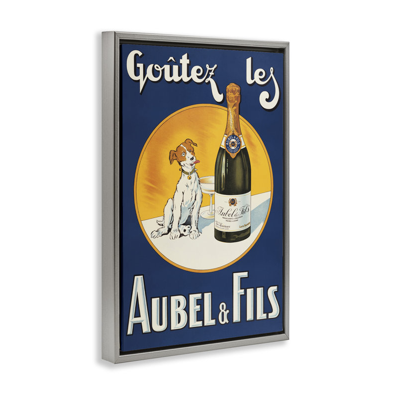 Cadre flottant pour chien et vin, design par Marcus Jules, Cadre flottant gris lustré, H 31 po x l 21 po