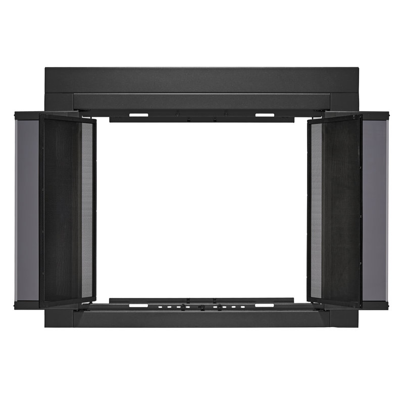 Cabinet Steel Fireplace Door, Black, 33.03" H x 37.52" W x 1.81" D