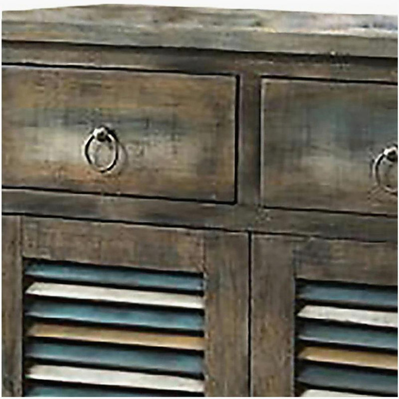 Console en chêne antique et 2 portes