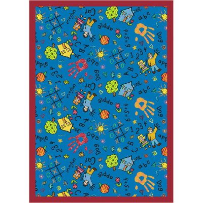 Educational Playful Patterns Scribbles Area Rug