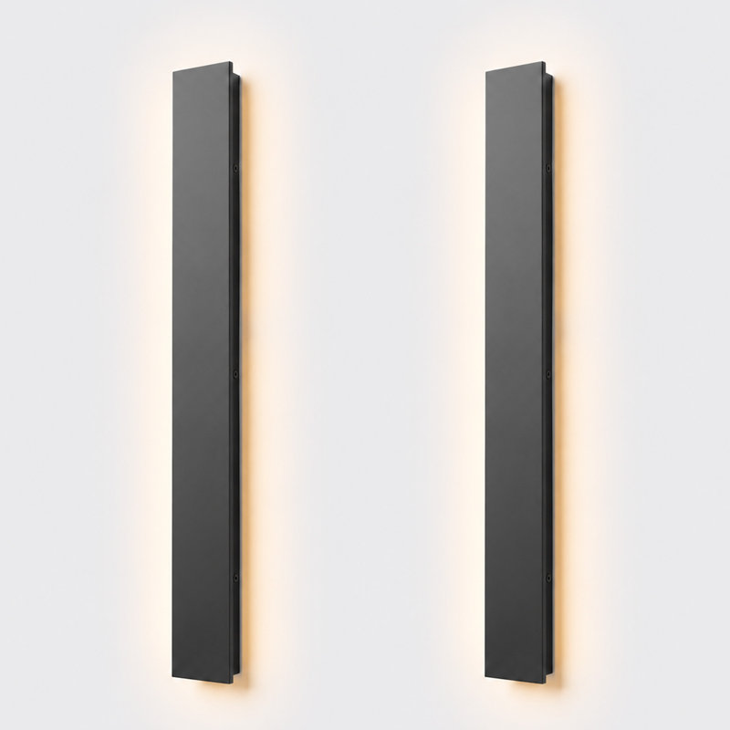 Applique murale d'extérieur moderne 47 po 5CCT à DEL, éclairage extérieur intégré à intensité variable 36 W, 100 à 277 V, applique murale antireflet, homologué ETL, noir mat