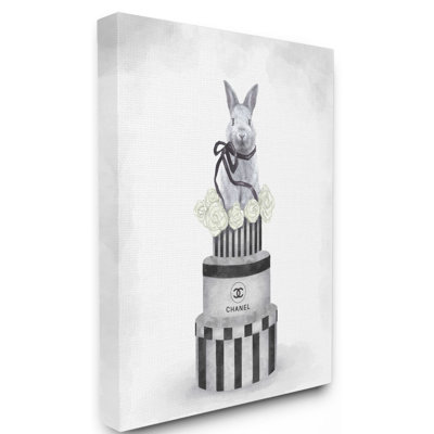 «Fashion Rabbit Box Stack Neutral Gray Peinture», art textuel