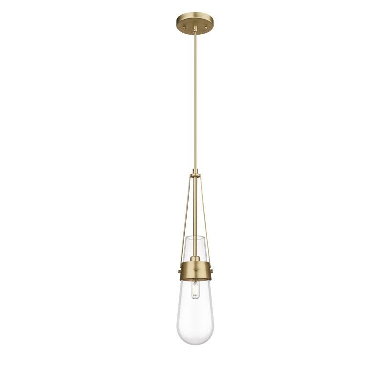 Maglena 1 - Light LED Bulb Pendant, Brushed Brass, Clear