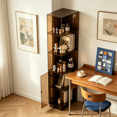 Acrylic storage display multi-level bookcase