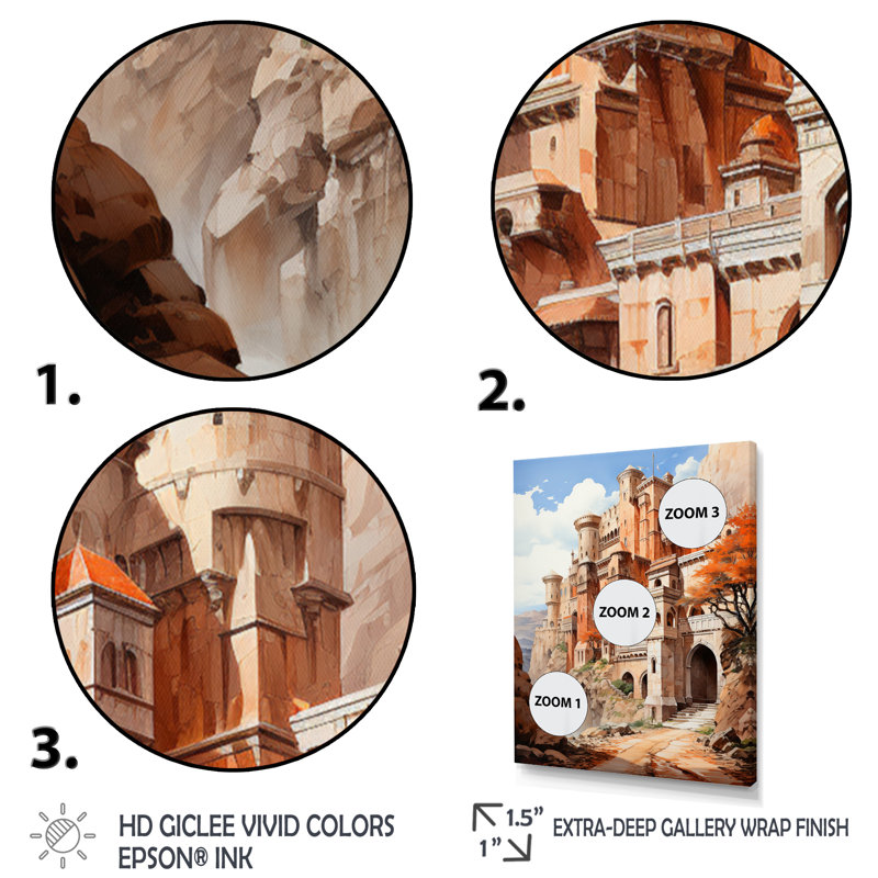 Impression sur toile Fortress Majestic Guardians, H 32 po x l 24 po x P 1 po, Cadre photo argenté