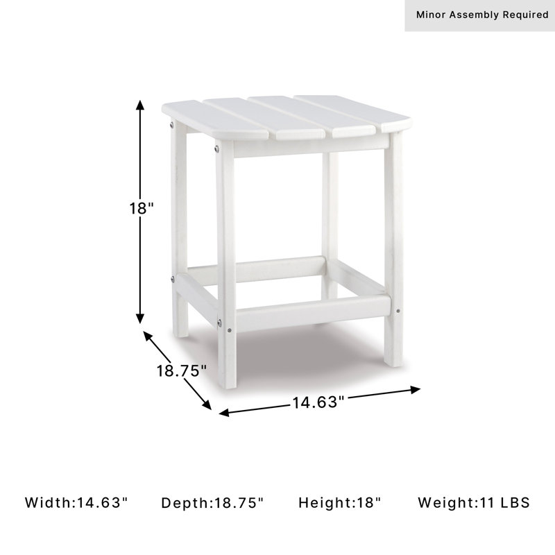 Table d'appoint en plastique Emory, Blanc