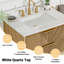 Meuble-lavabo simple 30 po avec comptoir en quartz blanc pur pré-assemblé Waymart