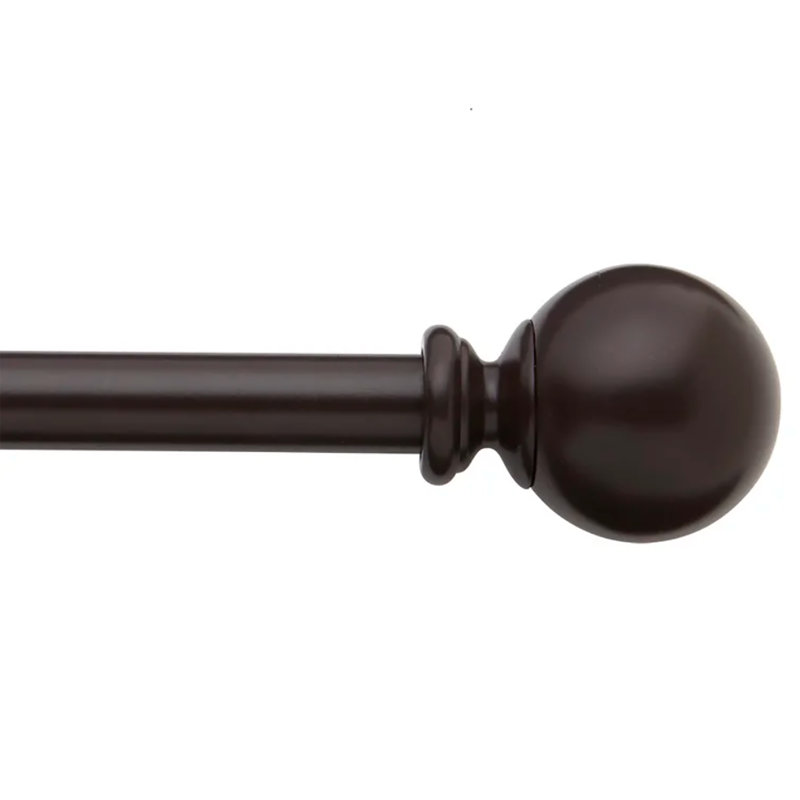 Tringle à rideaux simple ajustable Plante Ball, Noir, H 0,625 po x l 84 po x P 0,625 po