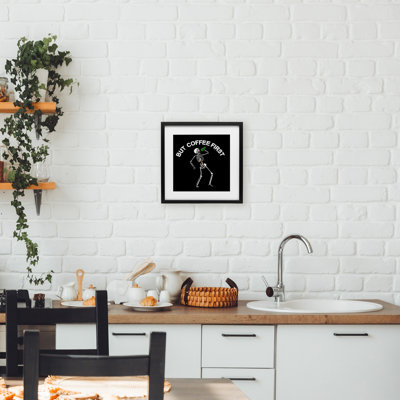 «But Coffee First Skeleton», impression sous verre, conception de Jedco Brands, Inc.