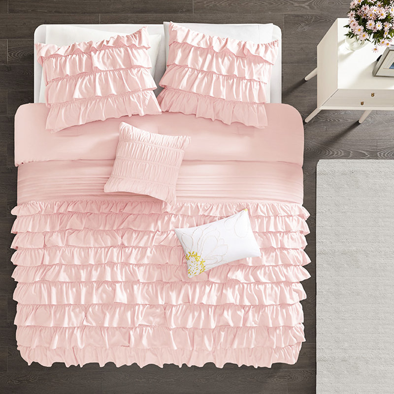 Literie Graceful Blush, Édredon simple TG + 1 taie décorative standard +