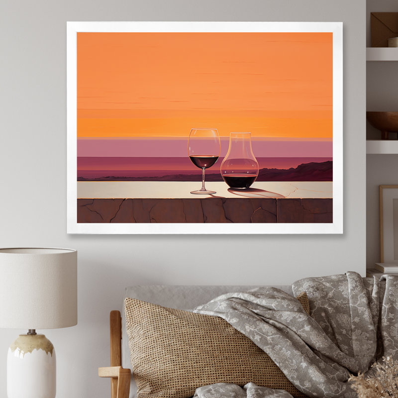Vinos Vista sur toile, Cadre simple blanc, H 24 po x l 32 po x P 1 po