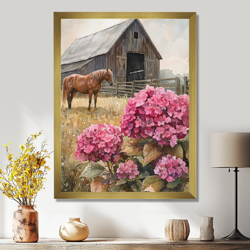 Dorli - Floral Canvas Art Print, Reproduction encadrée d'une seule photo, H 32 po x l 24 po, Doré