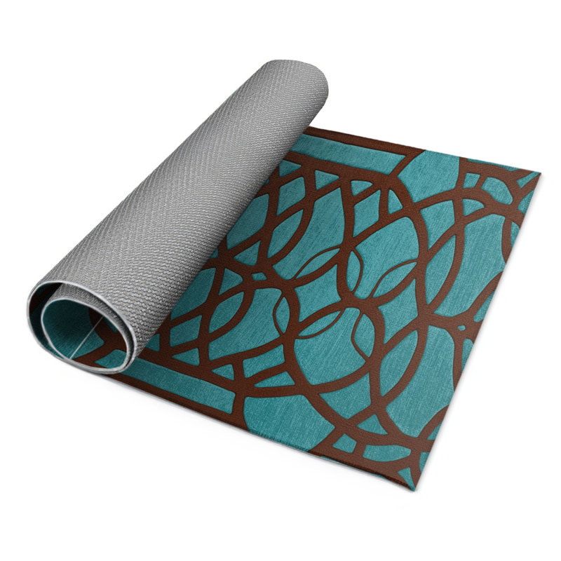 Trellis Brown Indoor and Outdoor Area Rug, Rectangle 8' x 10'