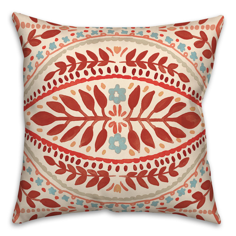 Housse et insert de coussin extérieur d'extérieur, Rouge, Floral 4
