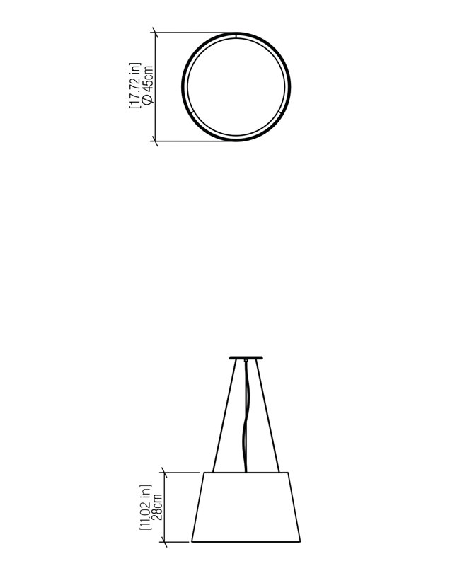Luminaire suspendu conique Cônico, Teck, Teck