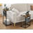 C Shaped End Table With Charging Station, 33" Tall Side Table For Couch, Sofa Table Adjustable Height Small Couch Side C Table, Slide Under Sofa Tray Arm Table For Living Room, Bedroom, Brown
