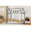 Lit simple en bois, gris