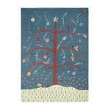 Rug & Kilim’S Suzani Style Kilim In Blue With Polychrome Tree And Bird Pictorial