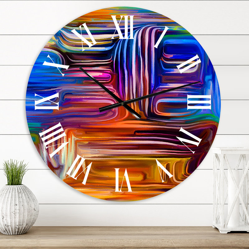 Color Fusion V - Horloge murale moderne, Moyen