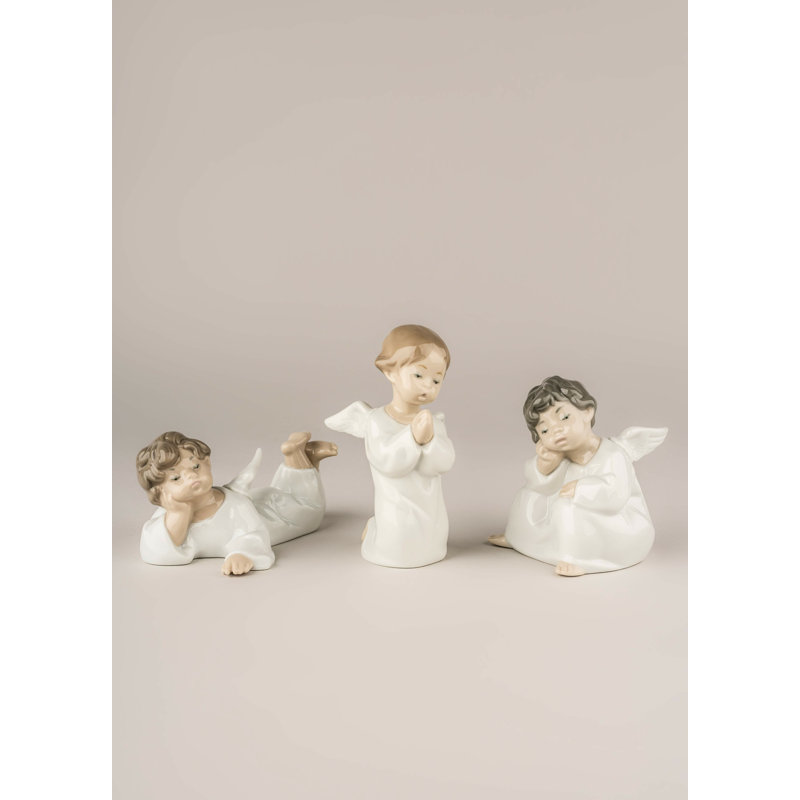 Serene Angel Praying Porcelain Sculpture