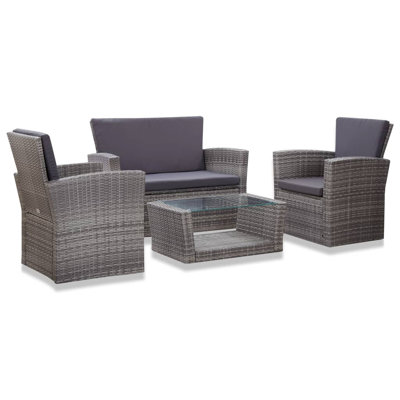 4 Piece Lounge Chair with Cushions