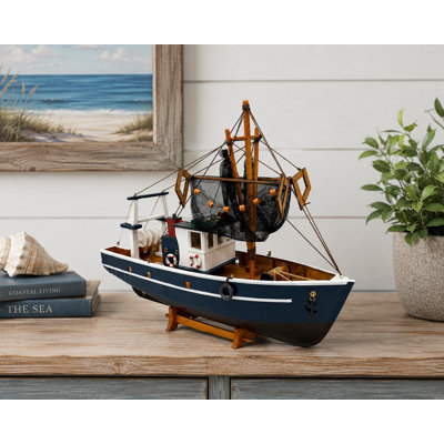 Décoration de pêche chalutier avec filets sur un support