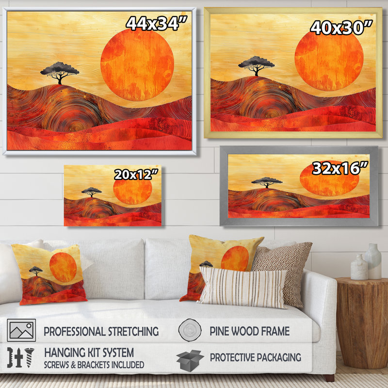 Iselda, lever de soleil, paysage du Sahara en Afrique - désert, art mural, Noir, noir, noir, noir, H 24 po x l 32 po