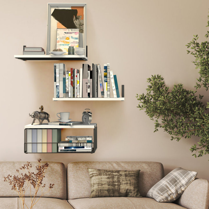 Achilleus 3 Piece Floating Shelf, White