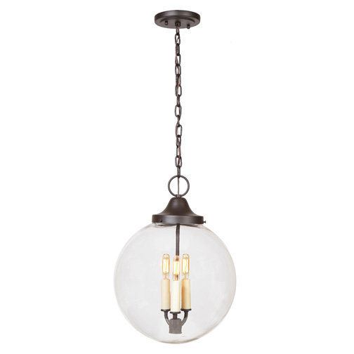 Paterson 3 - Light Glass Chandelier, Polished Nickel