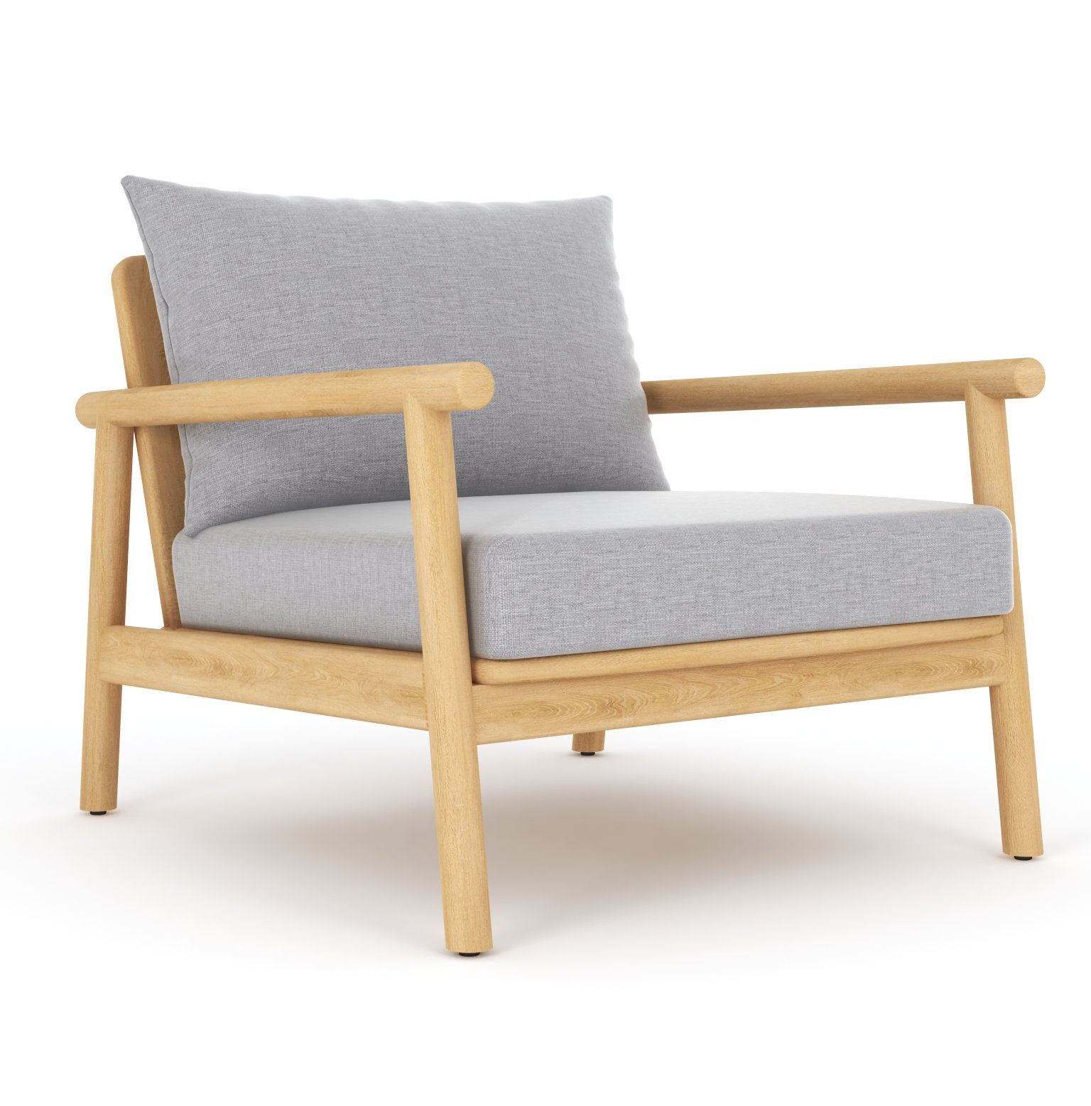 Maia Teak Patio Lounge Chair, Gray