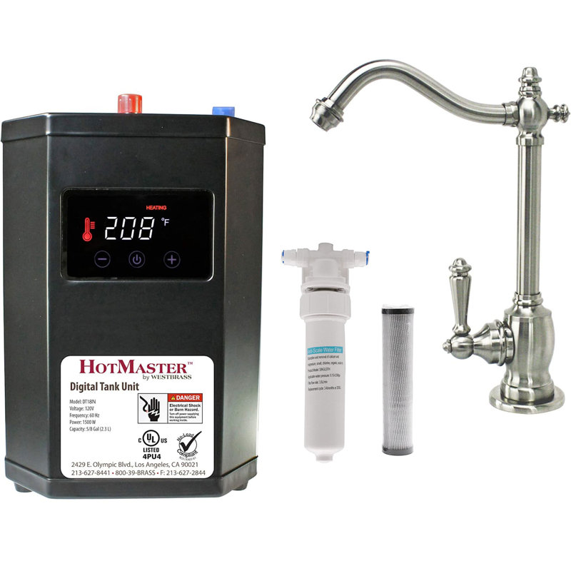 Robinet distributeur d'eau chaude à une poignée 9 po avec réservoir de chauffage et système de filtration Victorian