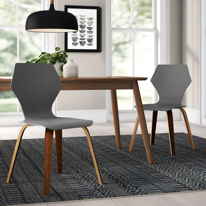Chaise d'appoint Beckley, Gris/noyer