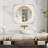 Stylish Stone Border Irregular Led Wall Mirror Bathroom Vanity Mirror With Blaklit 3 Color Temperature Lights Anit-Fog Dimmable, 3 Touch Sensor Switch