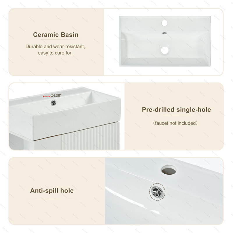 Meuble-lavabo de salle de bain 21,6 po