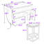 Ensemble d'îlot de cuisine en bois 3 pièces Nel, îlot de cuisine avec abattant, armoire de rangement et 2 tabourets Nels-280337533